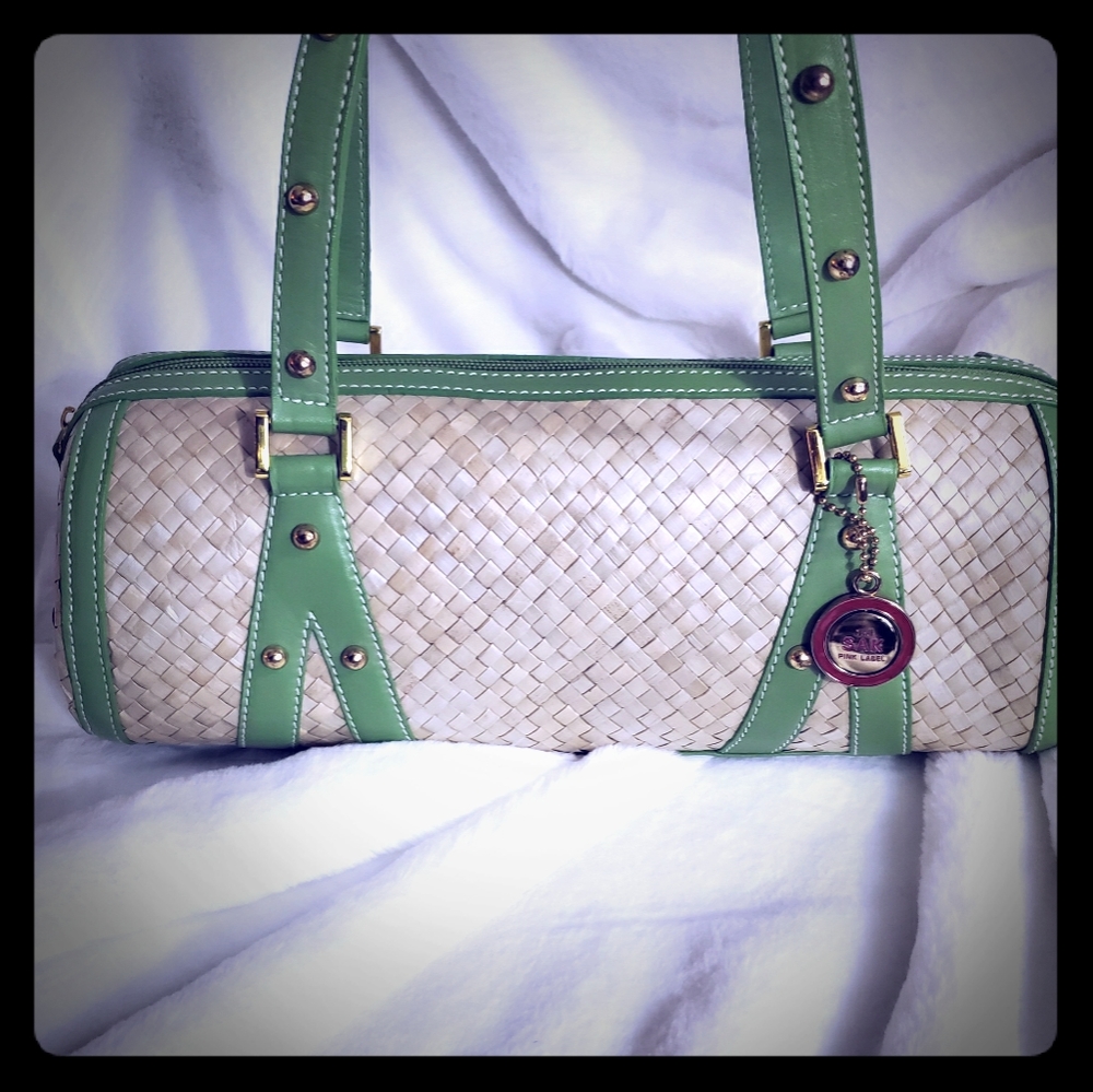 The Sak Pink Label Straw Handbag